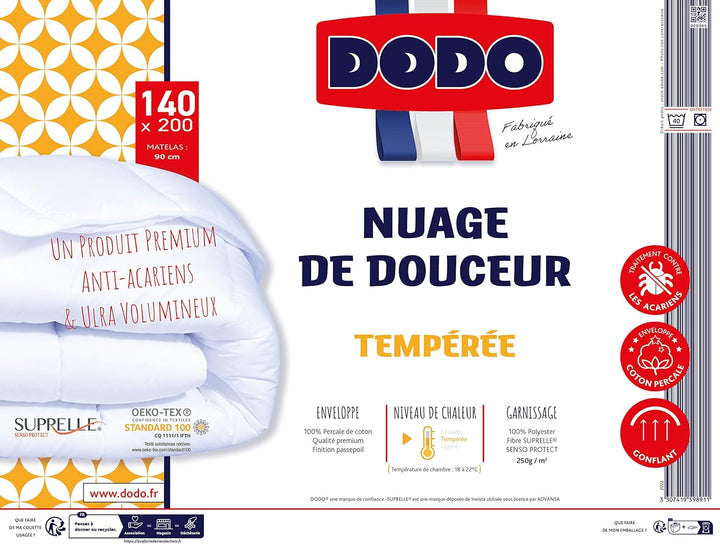 Cuvertură, Percale, Bumbac premium, Temperat, 140 X 200 Cm, Pentru pat de o persoană, Cuvertură în formă de nor, Rezistent la mușcături și gonflabil, Lavabil la mașină la 40 °C