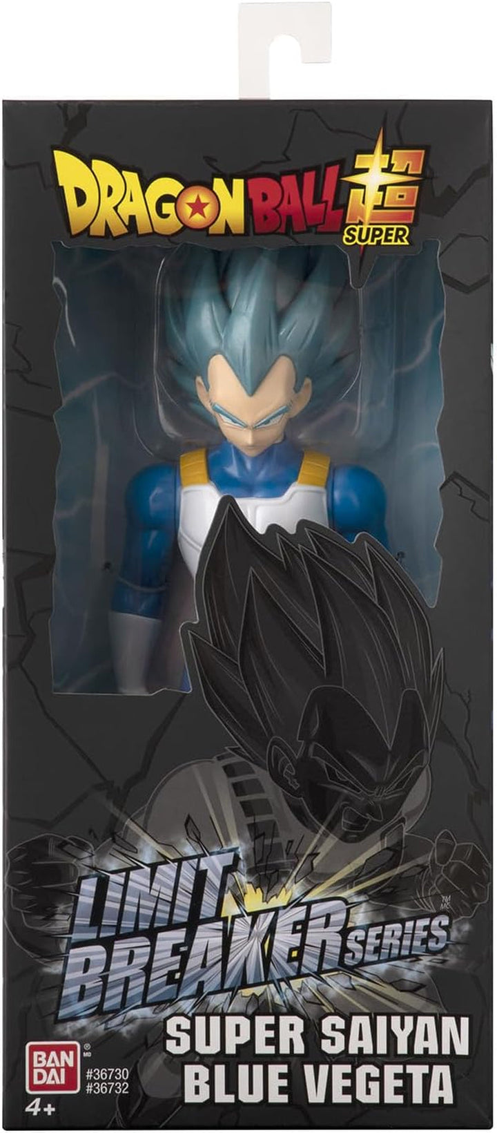 BANDAI - Dragon Ball Super - Giant Limit Breaker Figure 30 Cm - Super Saiyan Vegeta Blue - Licența oficială Dragon Ball - Figură Vegeta mare articulată - Jucărie pentru copii 4+ ani - 36732