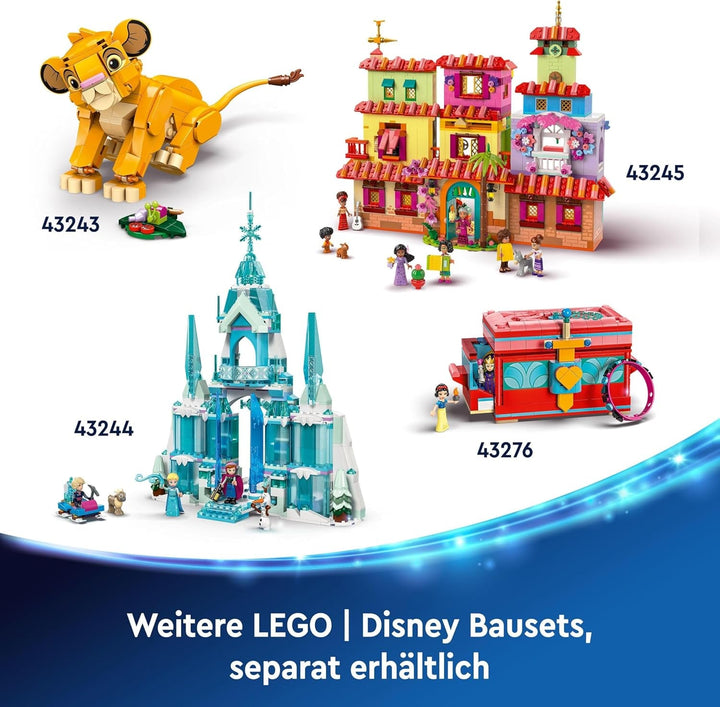 LEGO Ç€ Disney Frozen Palatul de iarnă al Elsei, set de construit și jucat pentru copii cu palat model și minifigurine ELSA și Anna, cadou pentru fete, băieți și fani ai filmului de la 6 ani 43244