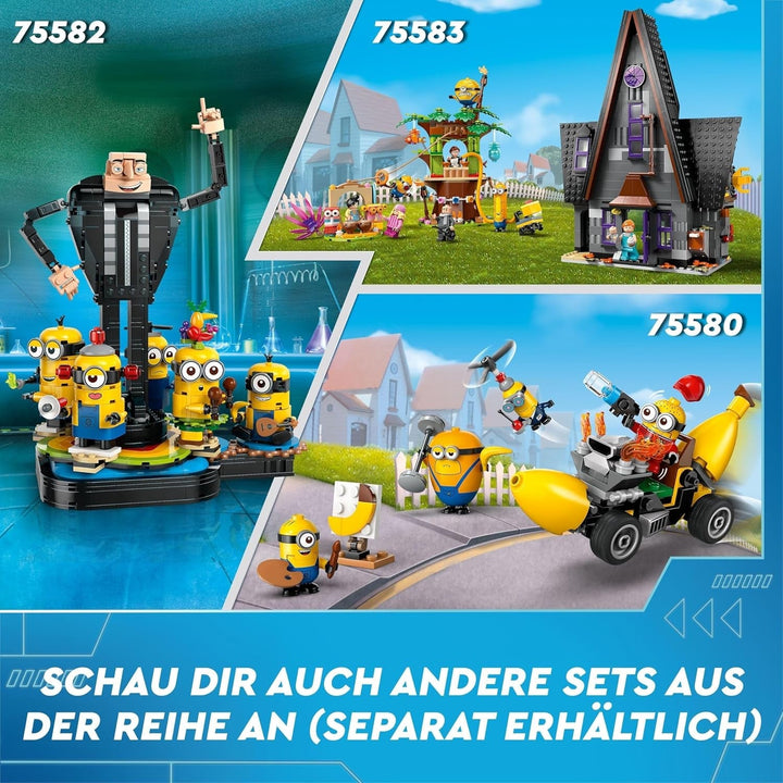 LEGO I - Simply Incorrigible 4 Minioni și mașina cu banane, set de joacă pentru I - Simply Incorrigible 4, jucărie pentru copii, cadou creativ Minioni pentru băieți și fete de la 6 ani 75580