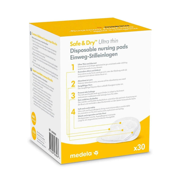 MEDELA Safe & Dry Einweg-Stilleinlagen, Ultradünn, Einzeln Verpackt, 30 Stück