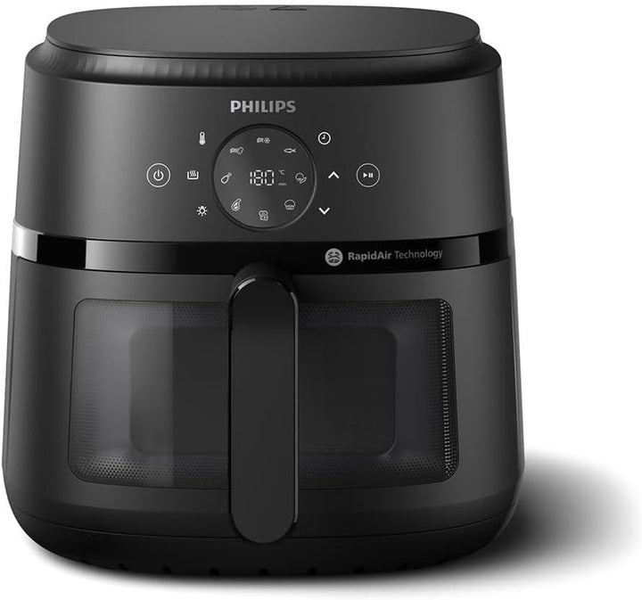 Philips Airfryer 2000-Serie 4,2L - Digitaler Touchscreen, 13 Garoptionen, 9 Voreingestellte Funktionen, Bis Zu 90% Weniger Fett Mit Rapidair Technologie, 1500W Leistung, Schwarz (NA229/00)