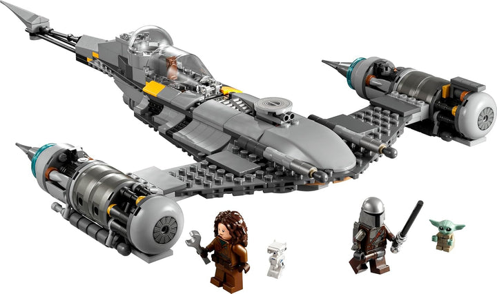 LEGO Star Wars Luptătorul Mandalorian N-1 din Cartea lui Boba Fett, jucărie construibilă cu navă spațială, set de 4 personaje, inclusiv figura Baby Yoda 75325