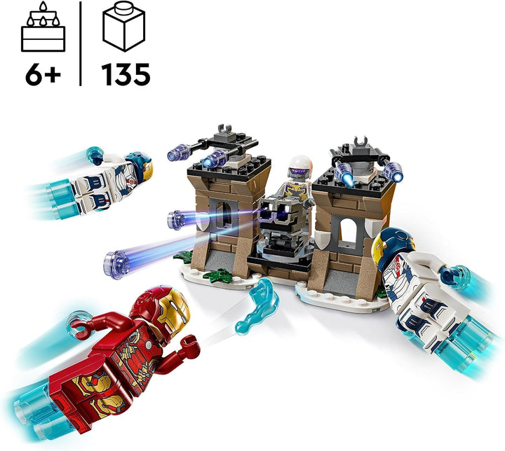 LEGO Marvel Iron Man & Iron Legion Vs. Hydra Soldier, Avengers Building Toy, Creative Playset pentru copii și fanii supereroilor, cadou pentru băieți și fete de la 6 ani 76288