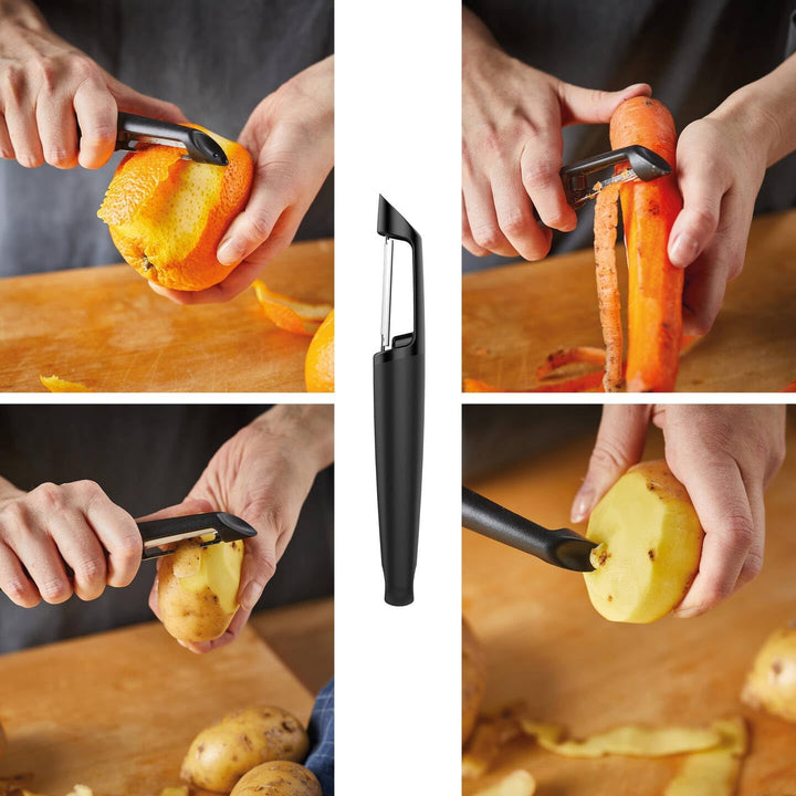 Fiskars Peeler cu lamă mobilă, lungime: 18 cm, oțel/plastic