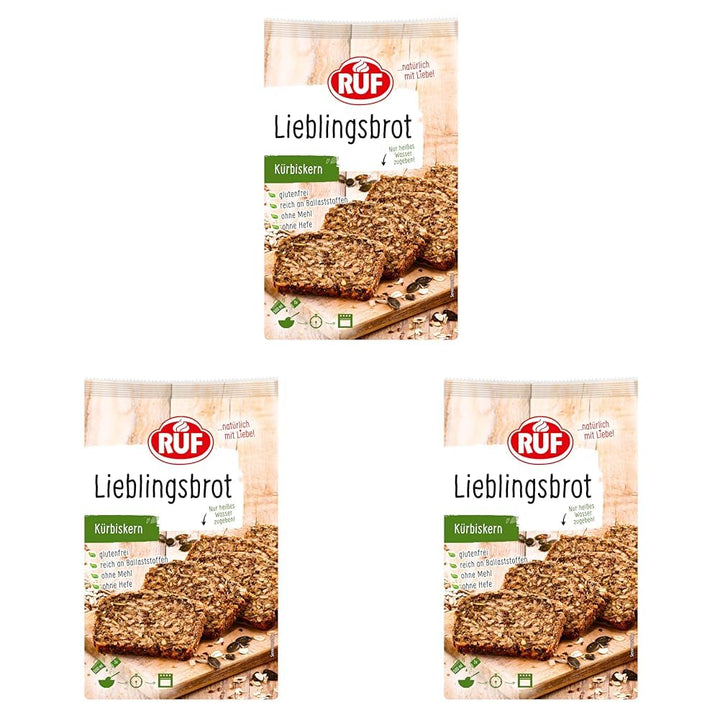 RUF Lieblingsbrot Protein, Brot-Backmischung, Brotmischung, Brotteig-Mischung, Proteinreiches Brot, Glutenfrei, Ohne Mehl & Hefe, 1 X 500G