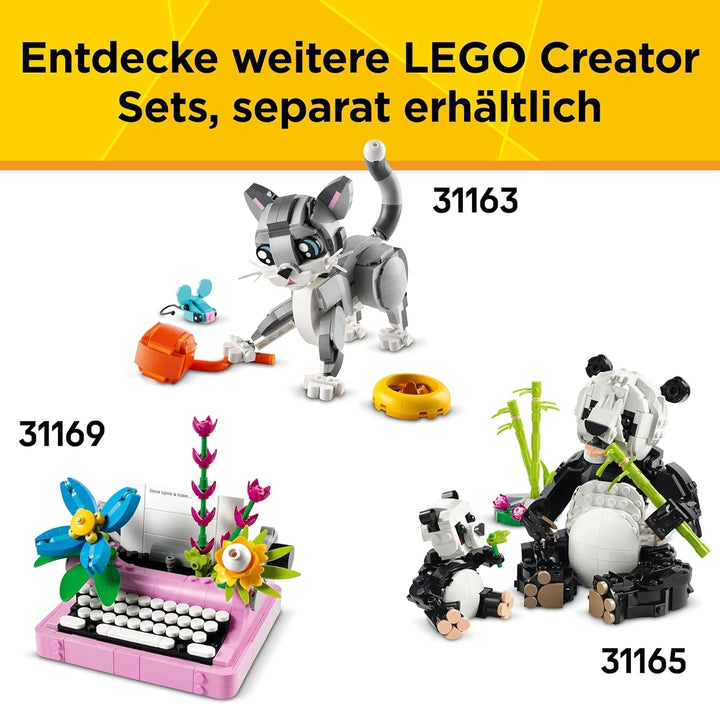 LEGO Creator 3In1 Mașină de scris cu flori - jucărie convertibilă într-un model Keytar sau într-un ghiveci de flori cu blocnotes și stilou - set de construcție - cadou pentru fete și băieți de la 8 ani 31169
