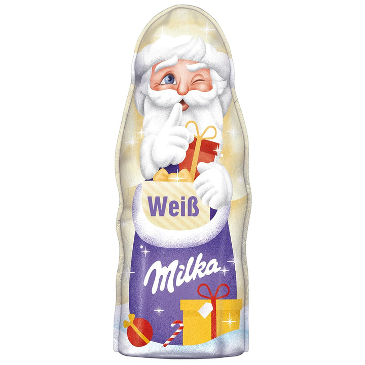 Milka Weihnachtsmann Weiße Schokolade 1 X 90G I Schoko Weihnachtsmann I Weiße Weihnachtsschokolade Aus 100% Alpenmilch