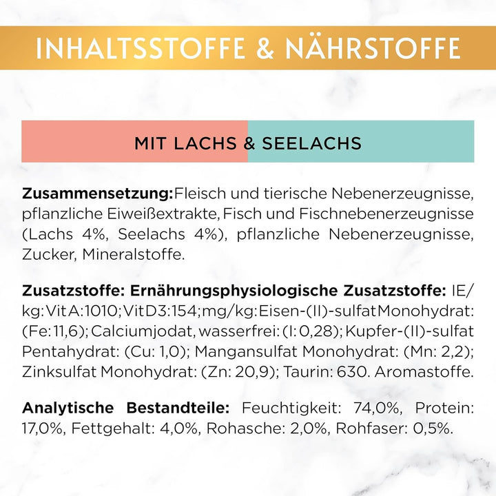 Gourmet Gold Refined Ragout Duetto Hrană umedă pentru pisici, somon și pollock, 12Pack (12 X 85G)