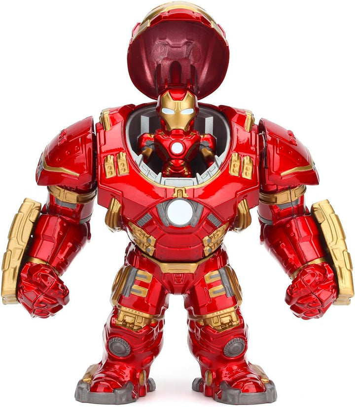 Jada Toys Marvel Figure Hulkbuster & Ironman, Cască deschisă și închisă, Figuri de colecție, Set, Die-Cast, Roșu, Dimensiune: 6 inch Hulkbuster & 2 inch Ironman