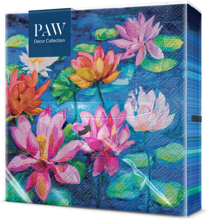 PAW - Șervețele 3 straturi (33 X 33 Cm) I 20 bucăți I Perfect pentru zile de naștere, petreceri, nunți, comuniuni și sărbători I Decorațiuni de masă Șervețele de hârtie colorate - ierburi I aromă de ierburi