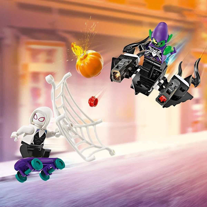 LEGO Marvel Spider-Man Race Car & Venom Green Goblin, jucărie Spidey pentru jocuri de rol cu figuri de supereroi și mașină construibilă, cadou pentru copii, băieți și fete de la 7 ani 76279