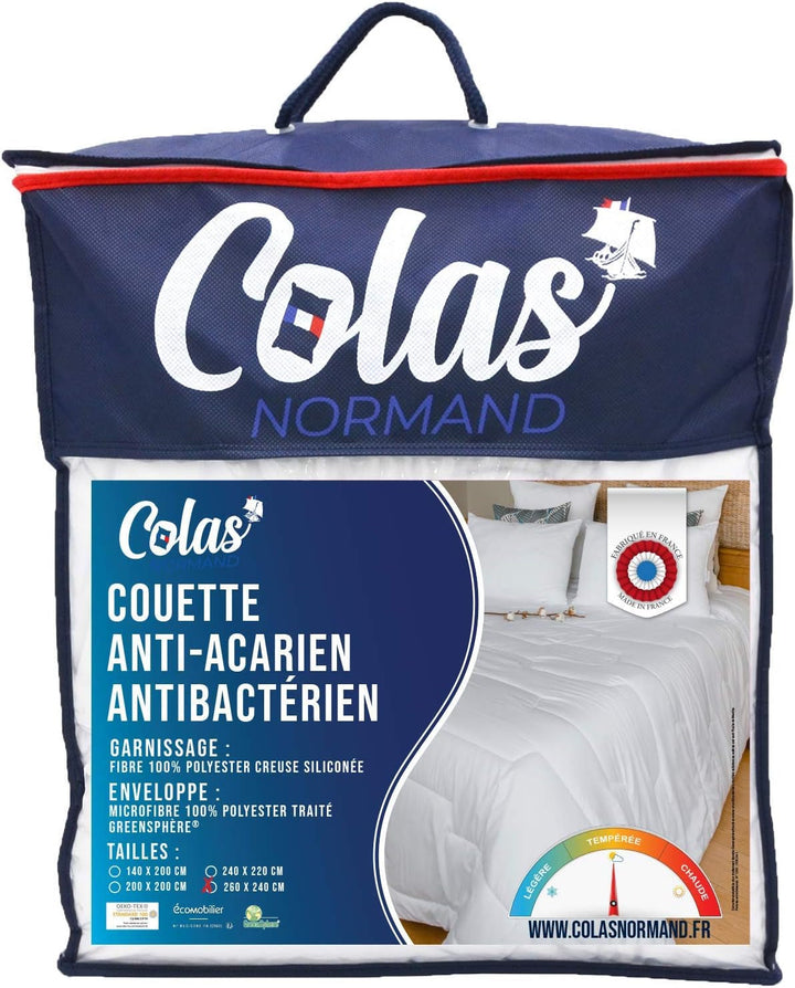 Plapumă COLAS NORMAND, antiacarieni și antibacteriană, ușoară, 260 X 240 cm, efect de lungă durată, igienă perfectă, microfibră, moale și confortabilă, lavabilă, albă 53130250