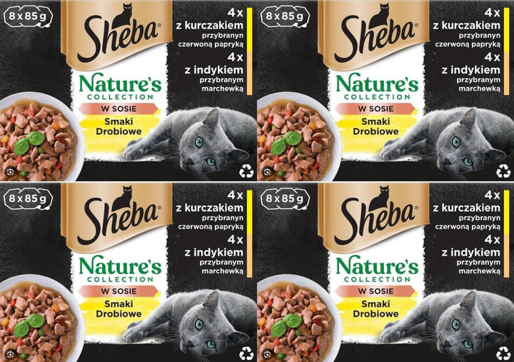 Sheba Nature`S Collection in Sauce - Cea mai fină hrană umedă pentru pisici în bol - Poultry Variation - 32 X 85G