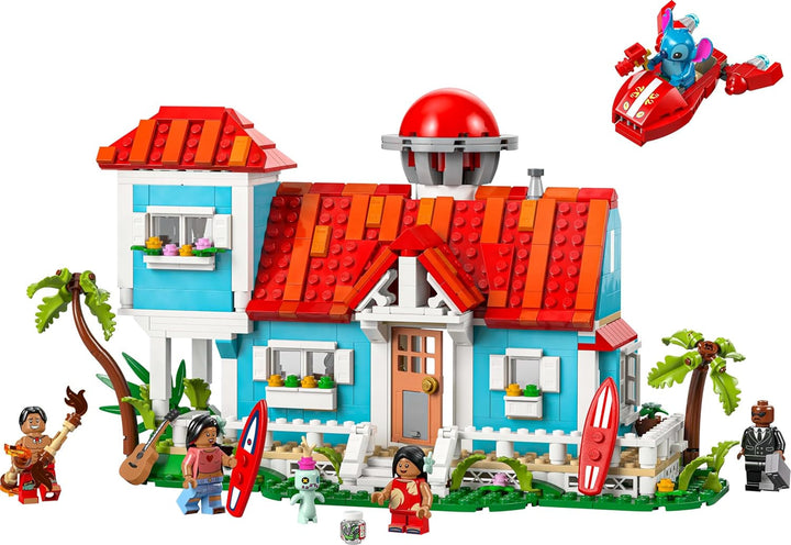 LEGO Ç€ Disney Casa de pe plajă din "Lilo și Stitch" - Jucărie de construit cu 6 camere, observator, navă spațială și 5 minifigurine - cadou de ziua de naștere pentru fete și băieți de 9+ și fani 43268