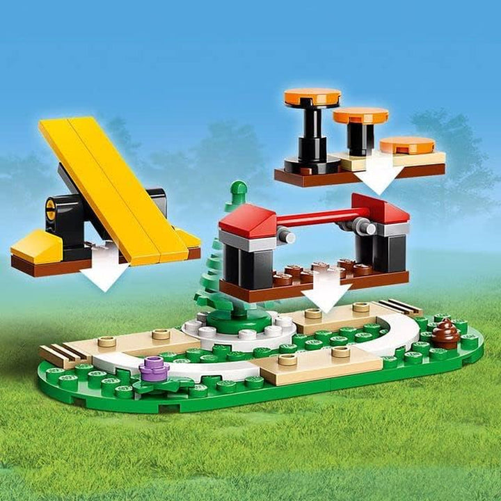LEGO 60369 City Mobile Police Dog Training, mașină de poliție jucărie cu remorcă, figuri câine și cățel, set de animale pentru copii 5+ ani