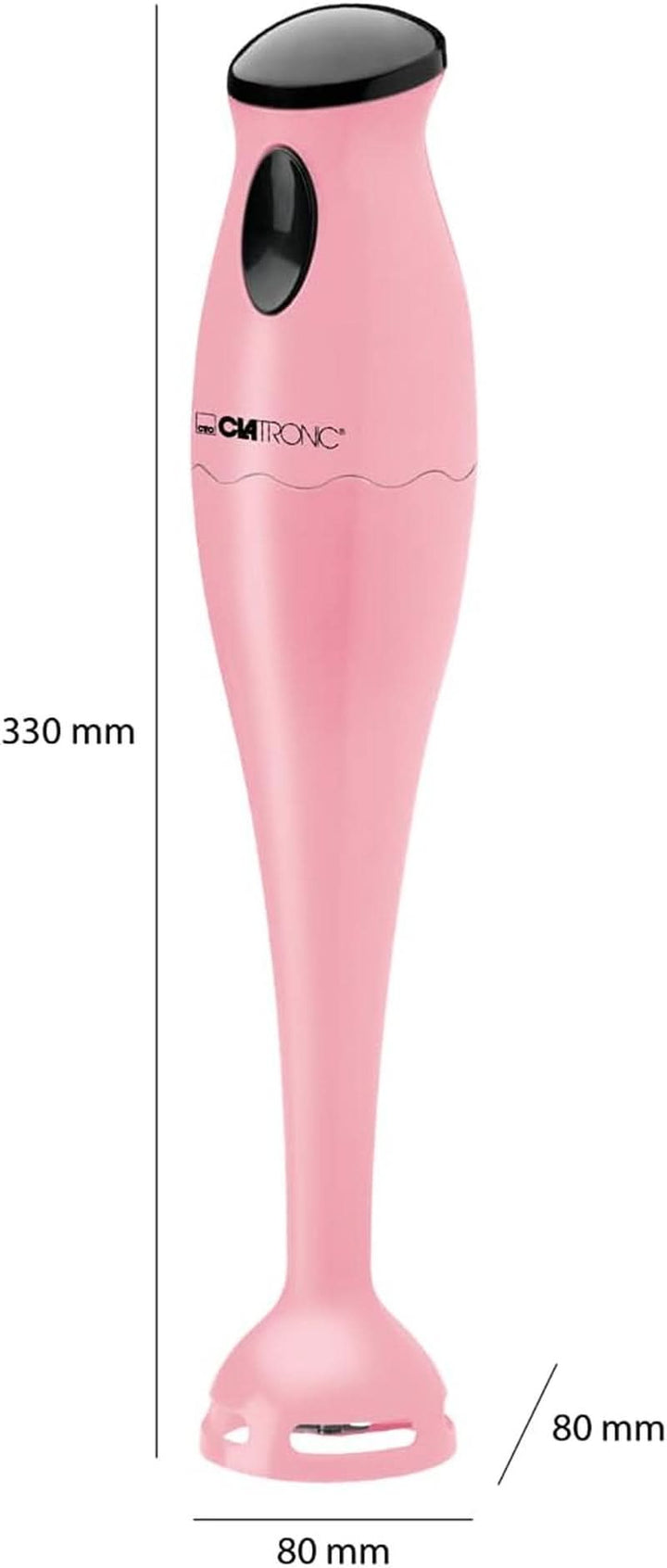 Clatronic Stabmixer/Pürierstab/Blender/Stab-Mixer/Stick/Mixstab SM 3577; Edelstahl-Schlagmesser; Für Smoothie, Kürbispüree, Babybrei, Milchshake; Mit Mixbehälter (500 Ml); 180 Watt; Pink