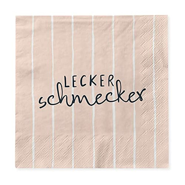 Șervețele atelier grafic cu dicton | 20 bucăți | 12,5 X 12,5 cm | roz | dungi
