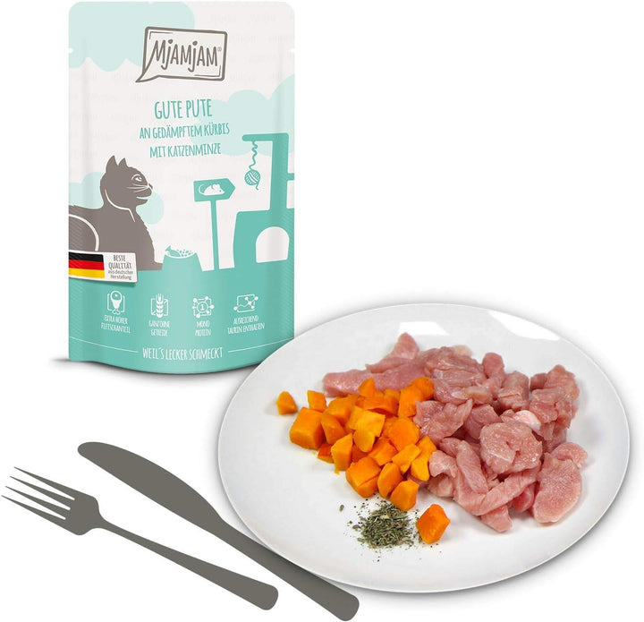 Mjamjam Mixpack III, 12 X 125 G (1 X 1,5 Kilograme) & Hrană umedă premium pentru pisici - pui suculent cu morcovi delicioși, 12Pack (12 X 125 G)