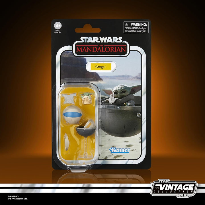 Star Wars Colecția Vintage Grogu, Figura de acțiune Mandalorian (Scară 9.5 Cm)