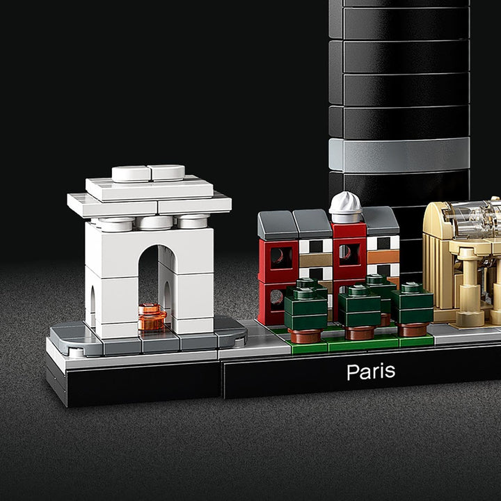 LEGO Arhitectură Paris, Model Kit cu Turnul Eiffel, Champs-Élysées și Louvre Model, Colecția Skyline, Decorațiuni pentru casă și birou, Idei cadou pentru colecționari, bărbați și femei 21044