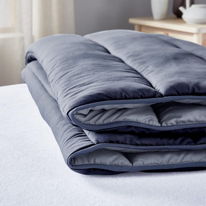 Pikolin Home - Plapumă reversibilă 300 G - Umplutură nordică bicoloră - Pentru pat 150 - Cosy, cald, respirabil, galben muștar, 240 X 220 Cm