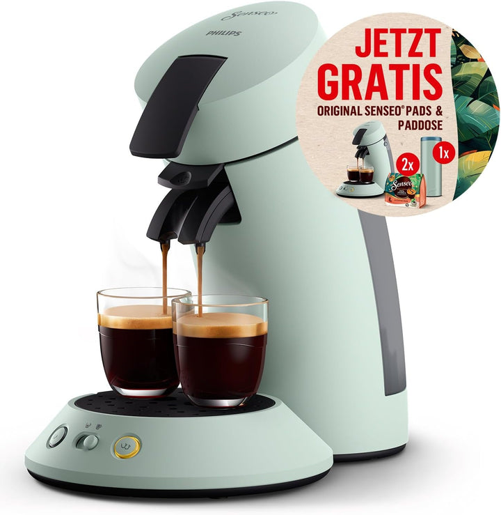 Philips Senseo Original Plus, aparat de cafea cu doze (selecție a intensității cafelei, tehnologie coffee boost, fabricat din plastic reciclat), Mint, (CSA210/20)