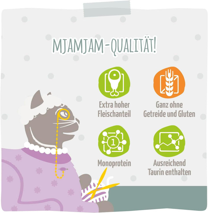 Mjamjam - Hrană umedă premium pentru pisici - Senior - Juicy Chicken, 6Pack (6X800G), fără cereale