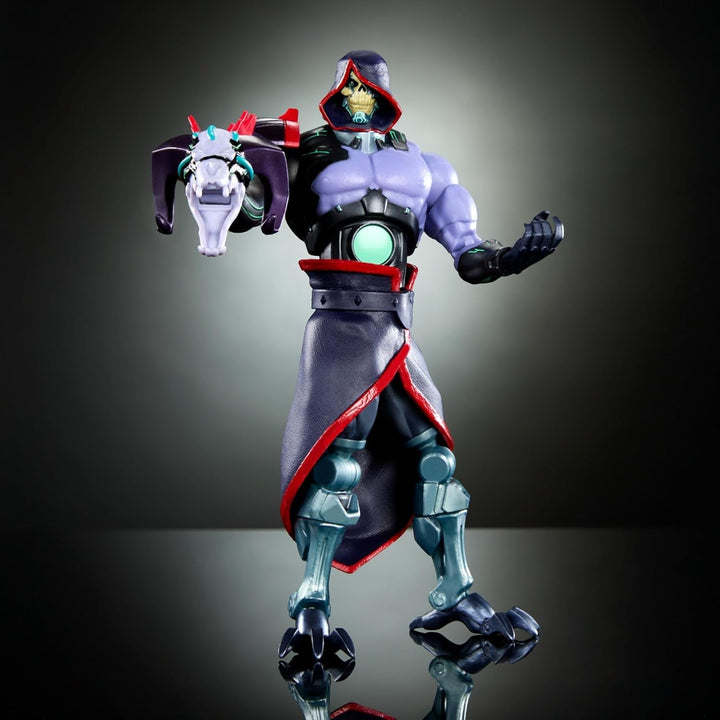 Masters of the Universe: Revolution Masterverse Skeletor Action Figure, figurină de colecție cu 30 de puncte de mișcare și braț robotic mobil, Motu Toy, HYC46