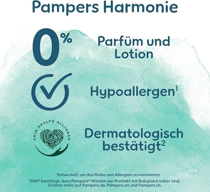 Pampers Harmonie Windeln Pants Baby, Größe 4 (9Kg-15Kg), Monatsbox, Sanfter Hautschutz Und Pflanzenbasierte Inhaltsstoffe, 168 Höschenwindeln