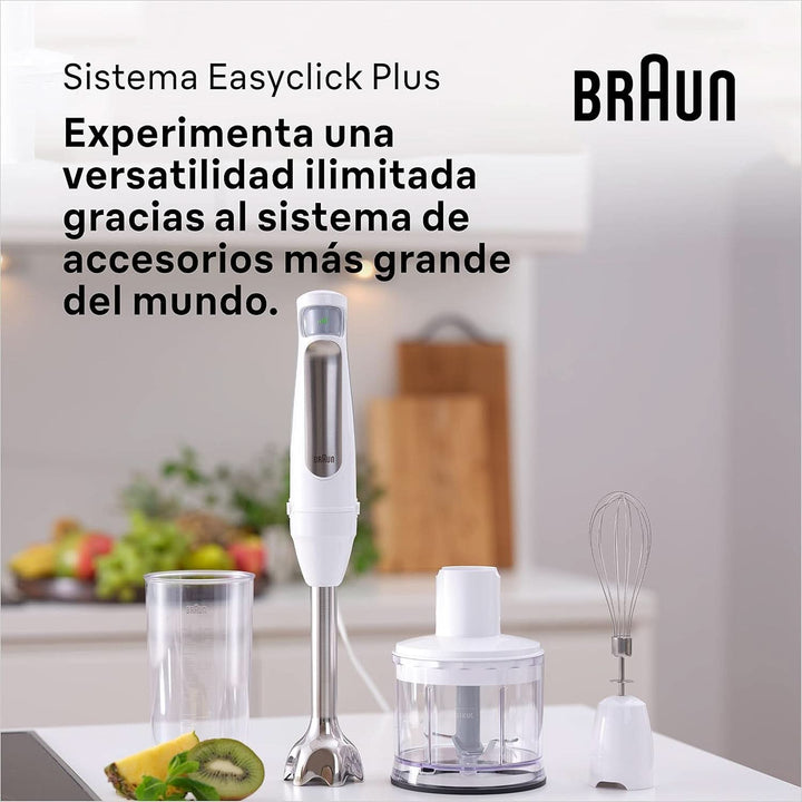 Braun Household Hogar Multiquick 7 Armmixer, Spritzschutz-Technologie, Spülmaschinenfest, Bpa-Freier Kunststoffbecher, MQ7000, 1000 W, Weiß