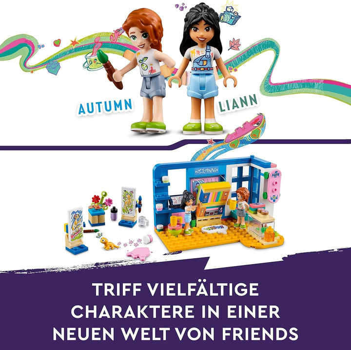 LEGO 41739 Friends Camera lui Liann, mini jucărie cu tematică artistică, cadou mic de colecție cu mini păpuși Liann, Autumn și Pet din seria 2023