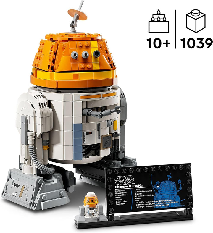 Figura LEGO Star Wars 75416 Ahsoka Astromech Droid Chopper (C1-10P) - jucărie cu cap mobil, brațe detașabile și roată centrală - cadou pentru fanii Ahsoka, băieți și fete de peste 10 ani