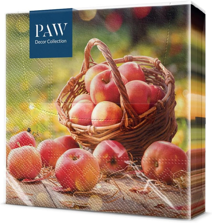PAW - Șervețele 3 straturi (33 X 33 Cm) I 20 bucăți I Perfect pentru zile de naștere, petreceri, întâlniri I Decorațiuni de toamnă pentru masă I Șervețele de hârtie colorate - frunze de toamnă de umbrelă I Frunze de umbrelă
