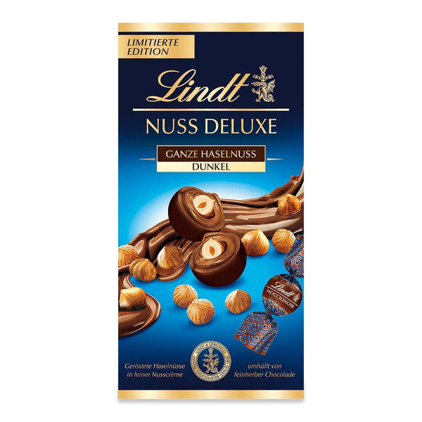 Lindt Schokolade NUSS DELUXE Kugeln Dunkle Haselnuss | 98G Beutel | Geröstete Haselnüsse in Feiner Nusscrème Umhüllt Von Dunkler, Feinschmelzender Schokolade | Pralinengeschenk | Schokoladengeschenk