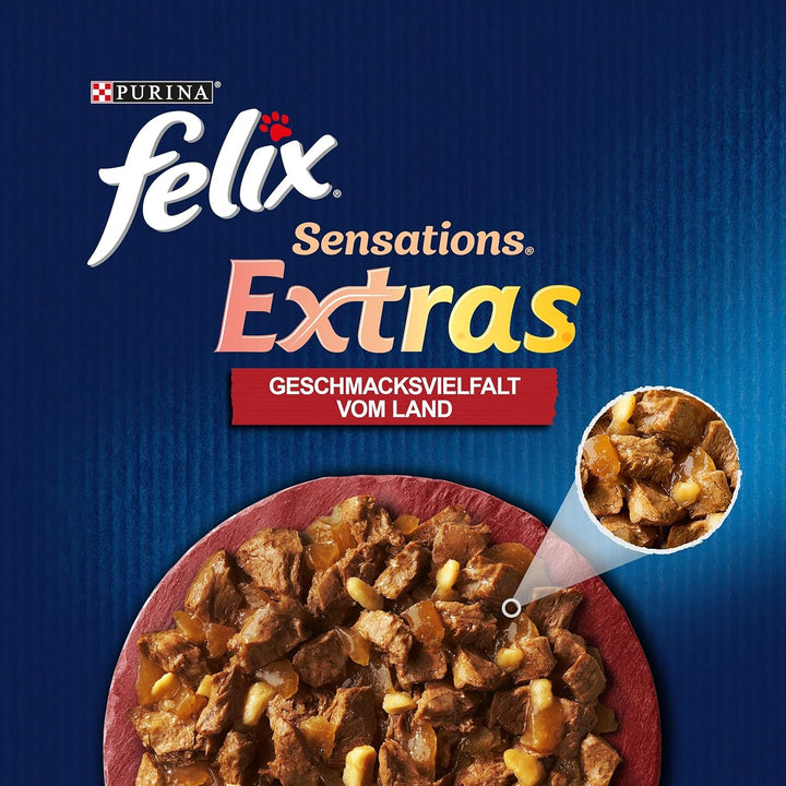 Felix hrană umedă pentru pisici Sensations Extras în jeleu Aromă varietate din țară, 6.120 kg