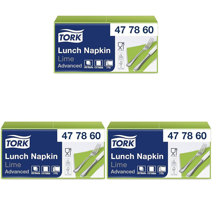 Tork 477861 Șervețele de prânz moi roșii / Șervețele de hârtie absorbante din 3 straturi de culoare roșie / Versatile / Calitate avansată / 10 X 150 (1500) șervețele / 32,6 X 33 Cm (L X l) / 1/4 pliere