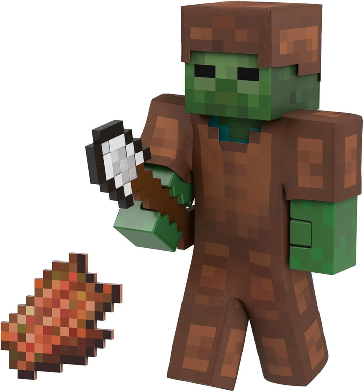 Mattel Minecraft Diamond Level Steve figurină de acțiune cu 3 accesorii, figurină de colecție, figurină la scară reală de aproximativ 14 cm și design pixelat HXM84