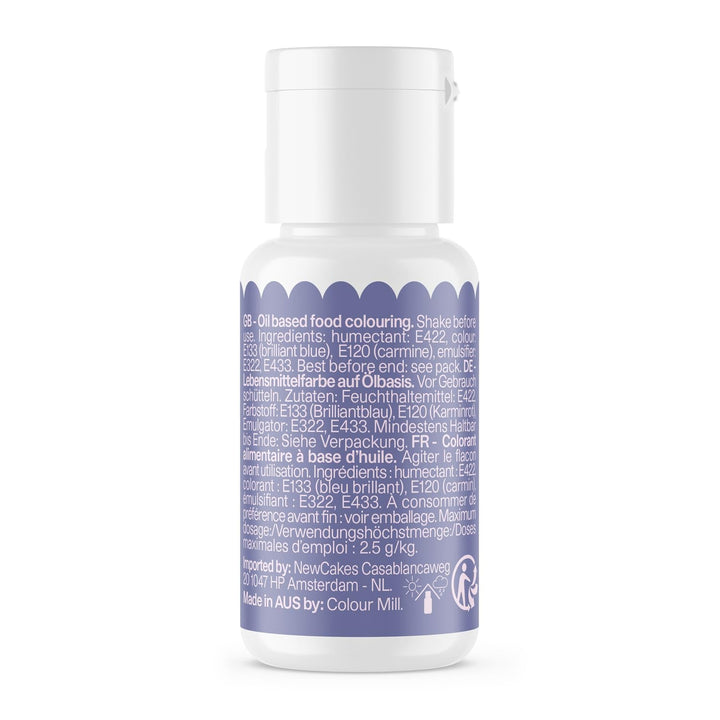 Colorant alimentar pe bază de ulei Colour Mill Blend Violet - Colorant alimentar pentru ciocolată, fondant, brioșe, prăjituri, copt, macaroane - Colorant alimentar pentru decorarea torturilor - 100 ml