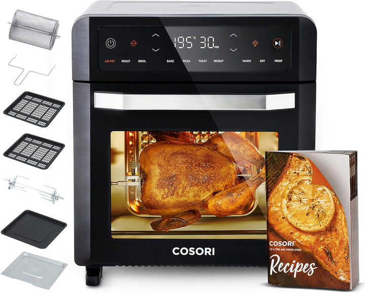 COSORI Heißluftfritteuse 2 Kammern Airfryer, 8-In-1 Dual Blaze Twinfry XXL 10L, Heissluftfritteuse Doppelkammer Mit Herausnehmbarem Trenner & Untere Heizelemente, 70 Rezepte, 2-6 Personen