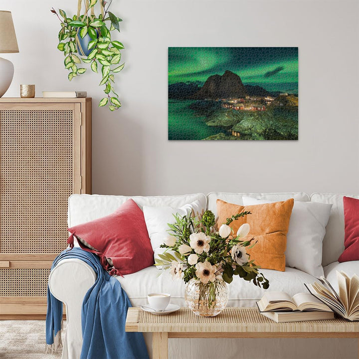 Ravensburger Puzzle 12000357 1000 piese - Aurora Boreală Norvegia, Luminile Nordului peste Hamnoy - Puzzle pentru adulți și copii de la 14 ani, Puzzle cu motive norvegiene, [Exclusiv la Amazon]