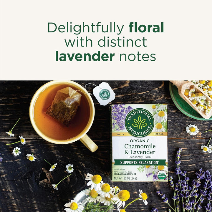 Tea, Organic Chamomile & Lavender, Stress Relief, 16 Tea Bags Tea USA Naty Shop