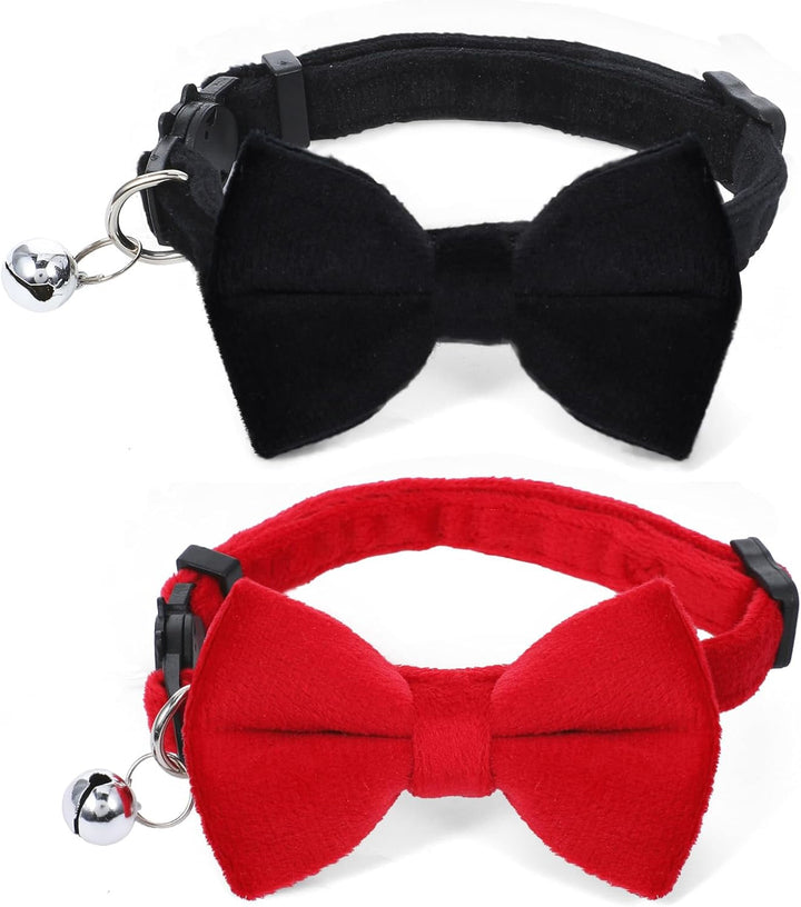 Zgardă pentru pisici, zgardă detașabilă cu închidere de siguranță, pachet de 2 zgărzi pentru pisoi cu clopoțel, zgardă reglabilă pentru pisoi, accesorii personalizate pentru animale de companie