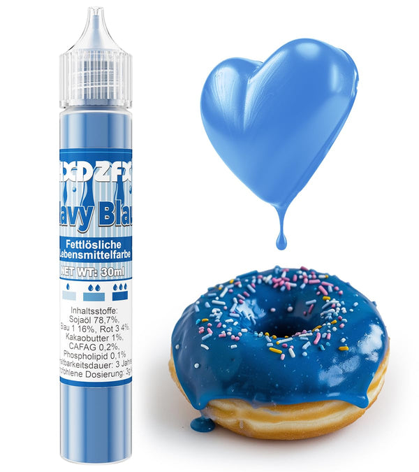 Colorant alimentar liposolubil - 30 ml colorant alimentar concentrat pe bază de ulei pentru ciocolată, set de coloranți alimentari pentru decorarea torturilor, fondant, cremă de unt, copt, meșteșuguri (albastru marin)