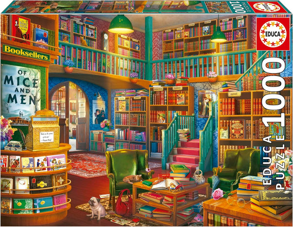 Educa - Puzzle de 1000 de piese pentru adulti | Biblioteca. Dimensiuni: 68 X 48 cm. Include lipiciul de puzzle Fixpuzzle. Pentru 14 ani (19925)