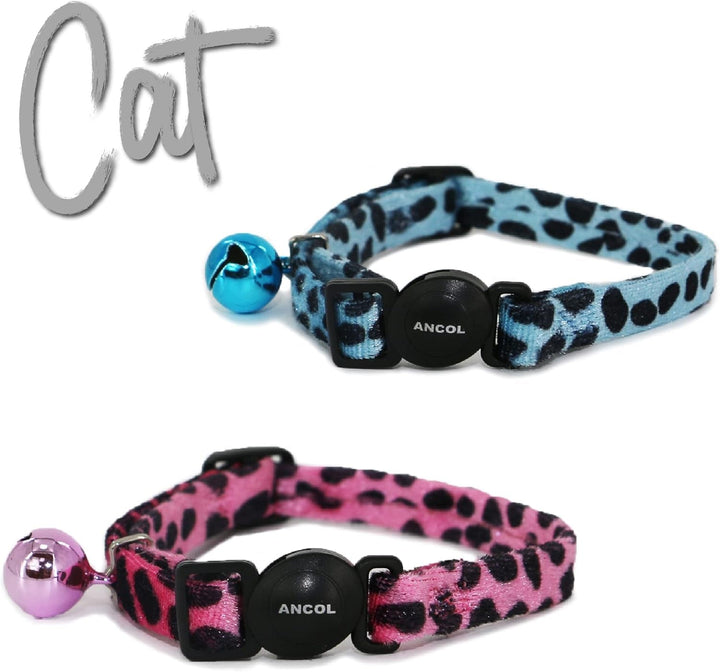 Zgardă pentru pisici Acticat, catifea, imprimeu leopard