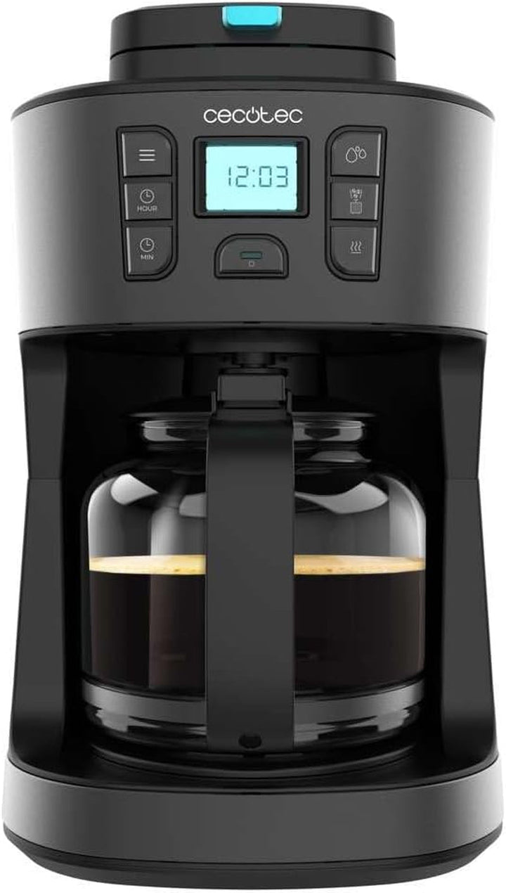 Cafetieră cu picurare programabilă Cecotec Coffee 66 Smart Plus. 980W, capacitate 12 cești, tehnologie extemaroma, funcție de autocurățare, design din oțel inoxidabil, ecran Lcd, capacitate 1,5L