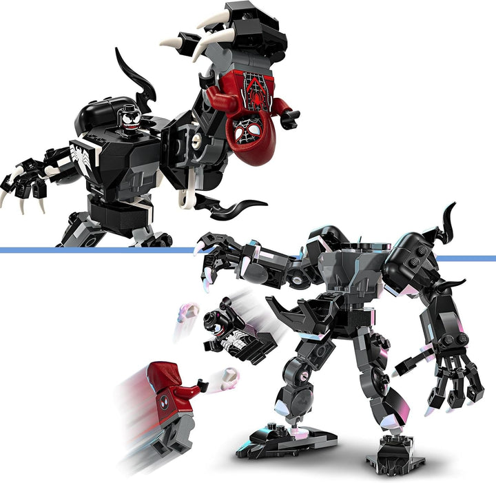 LEGO Marvel Venom Mech Vs. Miles Morales, Figuri de acțiune mobile pentru copii, Set Spider-Man cu mini-figurine pentru dueluri de supereroi, cadou de jucărie pentru băieți și fete de la 6 ani 76276