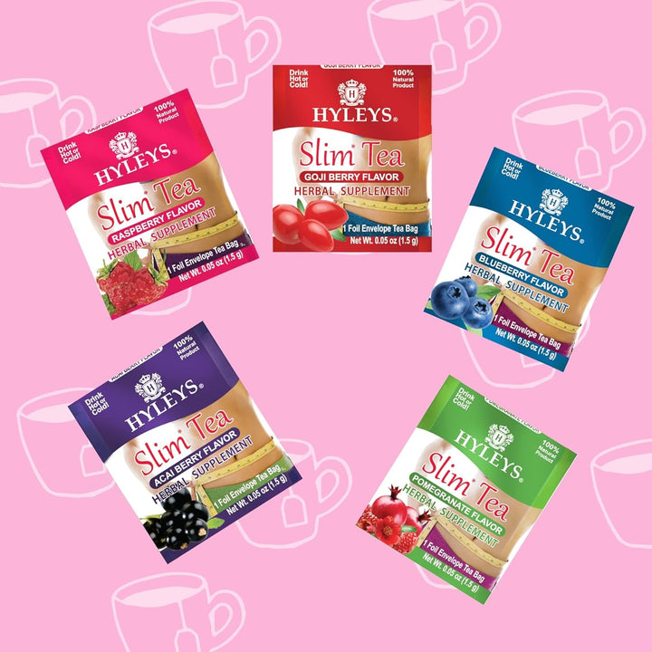Slim Tea 5 Flavor Assortment - Weight Loss Herbal Supplement Cleanse and Detox - 25 Tea Bags (1 Pack) Tea USA Naty Shop