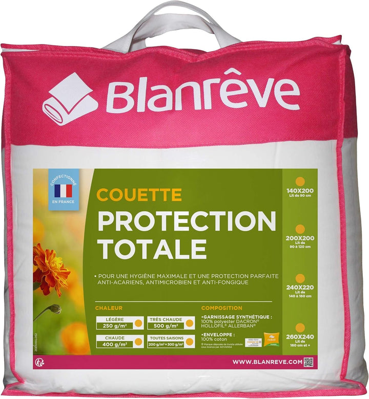 Blanrève Cthalvd011420 Copertă de plapumă Hollofil Allerban bumbac cald alb 140 X 200 cm